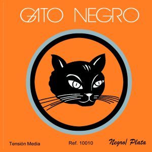 JUEGO CUERDAS GATO NEGRO NYLON NEGRO/PLATA ref.10010