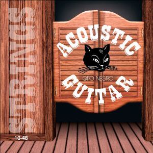 JUEGO GUITARRA ACÚSTICA ACOUSTIC GUITAR 10-48 GATO NEGRO ref.10410