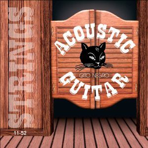 JUEGO GUITARRA ACÚSTICA ACOUSTIC GUITAR 11-52 GATO NEGRO ref.10420
