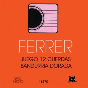 JUEGO 12 CUERDAS BANDURRIA DORADAS GATO NEGRO. ref. 11470
